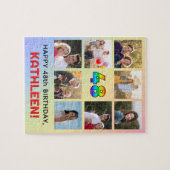 Puzzle 48e anniversaire : Arc en ciel amusant #, Nom pers (Horizontal)
