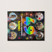 Puzzle 49e anniversaire : Arc en ciel amusant #, Nom pers (Horizontal)