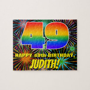 Puzzle 49e anniversaire : Feu d'artifice festif amusant e
