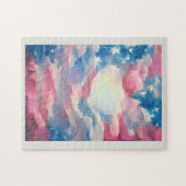 Puzzle 4 juillet Drapeau américain amour numérique art ab (Horizontal)