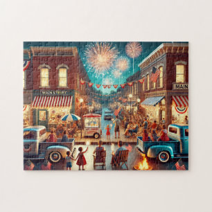 Puzzle 4 juillet petite ville vintage Americana