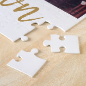 Puzzle 4 Mariage photo Nom manuscrit (Côté)