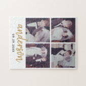 Puzzle 4 Mariage photo Nom manuscrit (Horizontal)