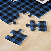 Puzzle 4 Photo Collage Bleu Buffalo Plaid Grandma (Côté)