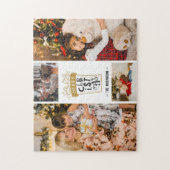 Puzzle 4 Photo Collage Joyeux cadeau de Noël Nom personna (Vertical)