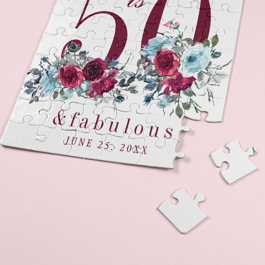 Puzzle 50 et fabuleux cadeau d'anniversaire floral bordea