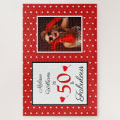 Puzzle 50 et Fabuleux Nom Photo 50e Anniversaire W Rouge (Vertical)