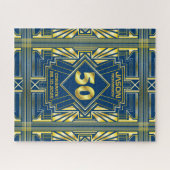 Puzzle 50e anniversaire Art Déco Gold Blue Great Gatsby (Horizontal)