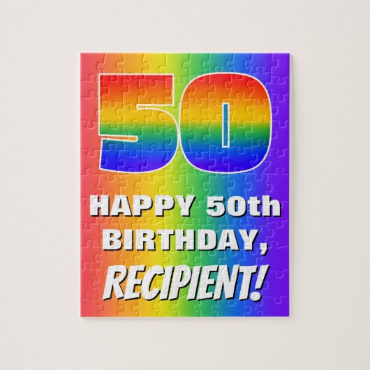 Puzzle 50e anniversaire : coloré, amusant Motif arc-en-ci (Vertical)