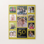 Puzzle 50e anniversaire Mariage Collage de photos<br><div class="desc">Puzzle unique collage photo-collage personnalisé pour le 50e anniversaire de l'mariage d'or. Faites plaisir à vos parents et à votre famille avec ce puzzle de collage photo personnalisé.</div>
