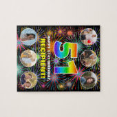 Puzzle 51e anniversaire : Arc en ciel amusant #, Nom pers (Horizontal)