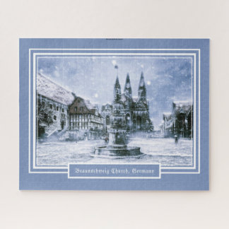 Puzzle 520 pièces Église Braunschweig Hiver Neige