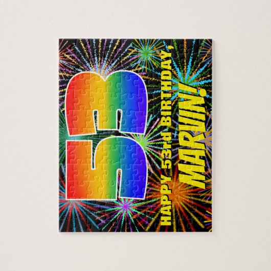 Puzzle 53e anniversaire : Feu d'artifice festif amusant e (Vertical)