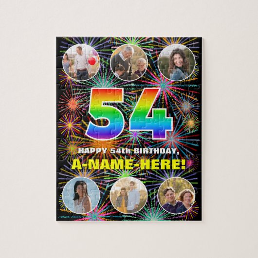 Puzzle 54e anniversaire : Arc en ciel amusant #, Nom pers (Vertical)