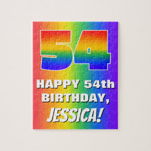 Puzzle 54e anniversaire : coloré, amusant Motif arc-en-ci