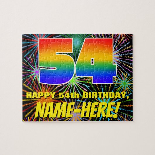 Puzzle 54e anniversaire : Feu d'artifice festif amusant e (Horizontal)