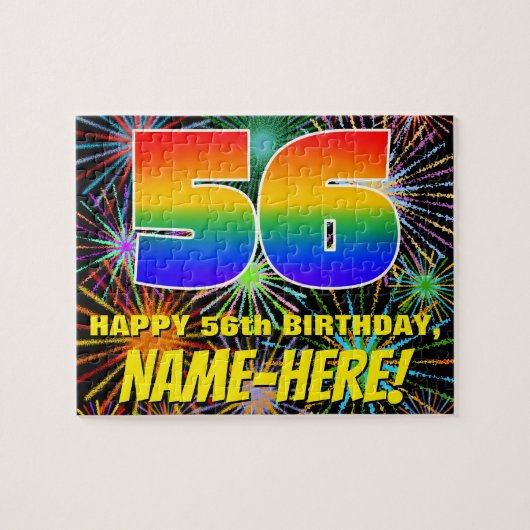 Puzzle 56e anniversaire : Feu d'artifice festif amusant e (Horizontal)