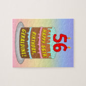 Puzzle 56e anniversaire : Fun Cake and Candles + Nom pers (Horizontal)