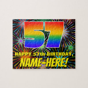 Puzzle 57e anniversaire : Feu d'artifice festif amusant e