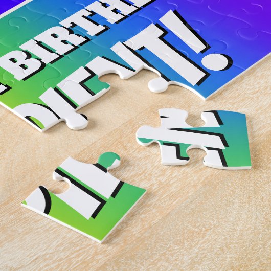 Puzzle 57e anniversaire — Motif Rainbow multicolore "57" (Côté)