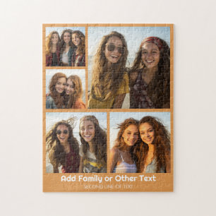 Puzzle 5 Collage de photos - Texte facultatif - Moderne m