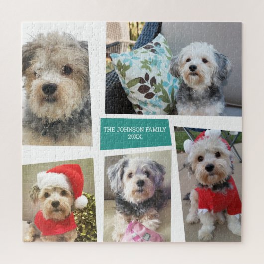 Puzzle 5 Photo Collage Funky Mid Century Moderne Angles (Vertical)