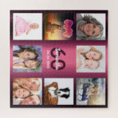 Puzzle 60e anniversaire 60 photo collage femme violet (Horizontal)