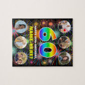 Puzzle 60e anniversaire : Arc en ciel amusant #, Nom pers (Horizontal)