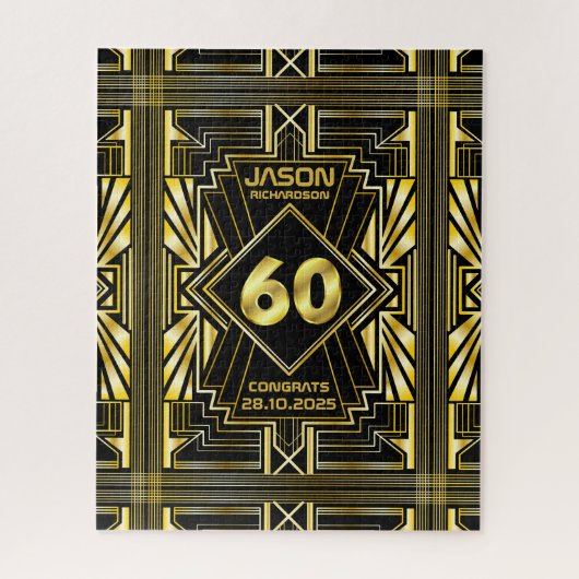 Puzzle 60e anniversaire Art Déco Gold Black Great Gatsby (Vertical)