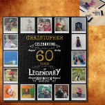 Puzzle 60e anniversaire Black Gold Photo Collage<br><div class="desc">Un élégant puzzle vintage personnalisé de 60e anniversaire qui est facile à customiser mais difficile à compléter pour cette occasion spéciale anniversaire. Créez votre propre puzzle photo unique pour un cadeau spécial de 60e anniversaire. Avec 16 photos personnalisées, le puzzle photo peut être personnalisé avec le nom et tout âge....</div>