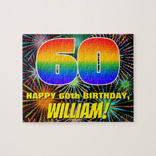 Puzzle 60e anniversaire : Feu d'artifice festif amusant e (Horizontal)