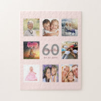 60th birthday custom photo rose gold blush pink