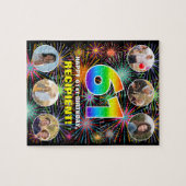 Puzzle 61e anniversaire : Arc en ciel amusant #, Nom pers (Horizontal)