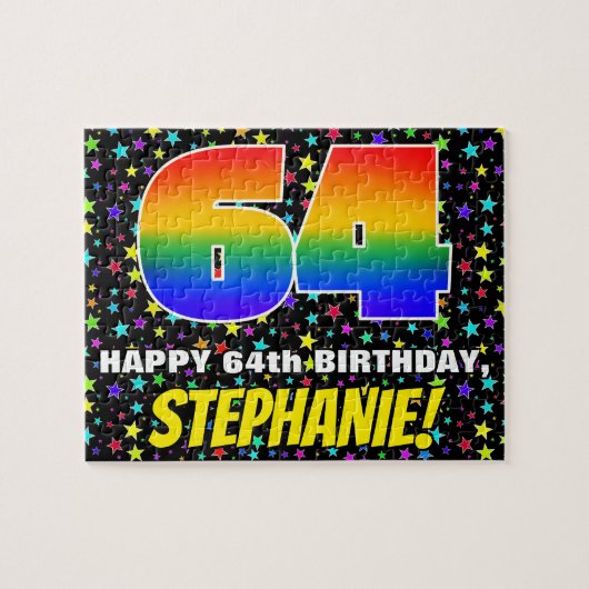 Puzzle 64e anniversaire — Amusant, Motif de terrain étoil (Horizontal)