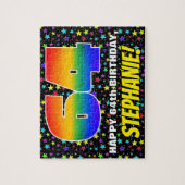 Puzzle 64e anniversaire — Amusant, Motif de terrain étoil (Vertical)