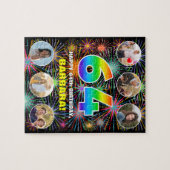 Puzzle 64e anniversaire : Arc en ciel amusant #, Nom pers (Horizontal)