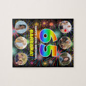 Puzzle 65e anniversaire : Arc en ciel amusant #, Nom pers (Horizontal)
