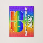 Puzzle 65e anniversaire — Motif Rainbow multicolore "65" (Vertical)