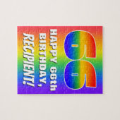 Puzzle 66e anniversaire : coloré, amusant Motif arc-en-ci (Horizontal)