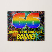 Puzzle 66e anniversaire : Feu d'artifice festif amusant e (Horizontal)