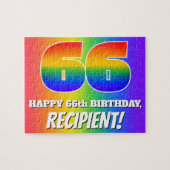 Puzzle 66e anniversaire — Motif Rainbow multicolore "66" (Horizontal)