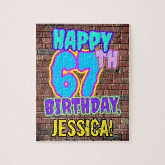 Puzzle 67e anniversaire ~ Amusant, Graffiti urbain inspir (Vertical)