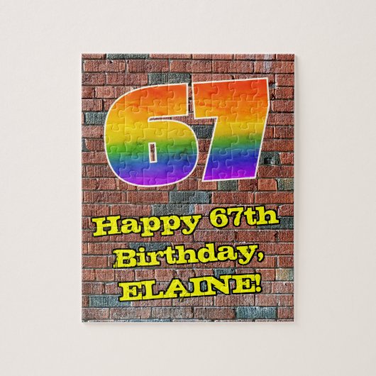 Puzzle 67e anniversaire : Arc-en-ciel amusant inspiré par (Vertical)