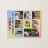 Puzzle 67e anniversaire : Arc en ciel amusant #, Nom pers (Horizontal)