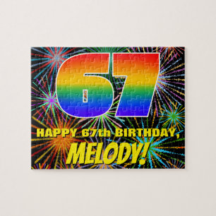 Puzzle 67e anniversaire : Feu d'artifice festif amusant e