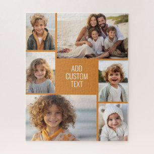 Puzzle 6 collage de photos - texte en terre cuite - texte