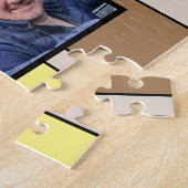 Puzzle 6 photo collage brun rayures jaunes (Côté)