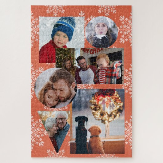 Puzzle 6 Photo Collage de la famille d'hiver (Vertical)