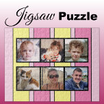 Puzzle 6 photo collage rose jaune rayures<br><div class="desc">Jetez ensemble des souvenirs avec notre puzzle personnalisé de 6 photos ! Parfait pour les soirées de jeux en famille ou les cadeaux sincères, ce puzzle vous permet de présenter six de vos photos préférées de manière amusante et interactive. Fabriquée avec des matériaux de haute qualité, la finition brillante et...</div>