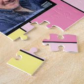 Puzzle 6 photo collage rose jaune rayures (Côté)